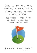 Happy Birthday Card - Golf terms - For Him created by LuxeLumination