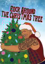 Punny Christmas Card - Rockin' around the Christmas Tree - The Rock created by Mel @ DeadHead Designs