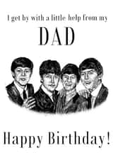 The Beatles cute music card for Dad! I get by with a little help from my Dad. created by Elise Brown