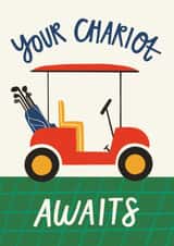 Funny Retirement Card - Golf Buggy - Chariot created by AbiGoLucky