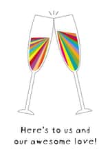 Fun Valentine's Day Card For Significant Other - Champagne Glasses Toasting created by size3art