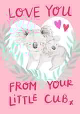 Cute Koala Cub Valentines Card for Parents from their Little Cub. created by Rumbambar
