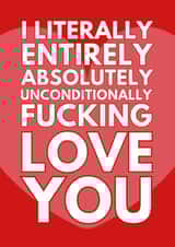Rude Love Card - I Literally Love You created by Sundiva Designs