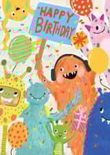 Fun Monster Birthday Card - for Children - Monster Party created by Louise Tiler
