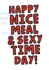 Funny Valentines Card - Happy Nice Meal And Sexy Time Day created by Studio Doodles