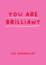Funny Valentine's Card - You Are Brilliant (at shagging) created by Sarah Harding