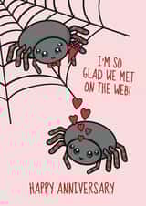 Cute Anniversary Card - Spider Joke - We Met On The Web created by @Cupsie's Creations