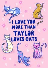 Cute Valentine's card - Taylor Swift loves cats created by Jessie Maeve Studio