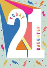 Happy 21st Birthday Daughter - Bold modern type design created by Ally Marie Illustration