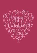 Traditional Pretty Valentine's Day card - Heart Typography created by Angelicabydesign