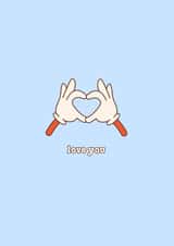 Love You Retro Style Illustration Valentine's Day Card created by Kate Rucker