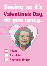 Funny Gavin & Stacey Valentine's Card - Doris - Cheeky Finger created by Bonne Nouvelle