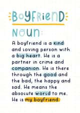 Heartfelt Valentine's Day Card - Boyfriend - Dictionary Definition created by Joanne Hawker