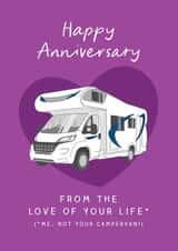 Funny Anniversary Card - Campervan - Love of your Life created by The Cake Thief