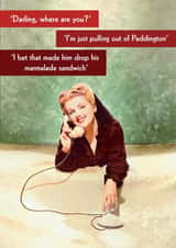 Funny Valentine's Card - pulling out of Paddington - Retro created by Quitting Hollywood
