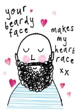Funny Valentine's Anniversary Card - Your Beardy Face created by Bow & Bell
