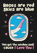 Funny travel-themed card - for your travel partner - Window Seat Love created by Kasia Cards