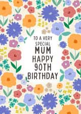 Pretty Birthday card - 90th Birthday - for Mum created by Sarah Corcoran