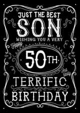 Jack Daniels Whiskey Birthday Card - Son - 50th created by  la la la     Designs