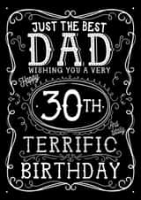 Jack Daniels Whiskey Birthday Card - Dad - 30th created by  la la la     Designs