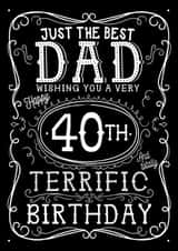 Jack Daniels Whiskey Birthday Card - Dad - 40th created by la la la Designs