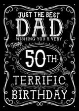 Jack Daniels Whiskey Birthday Card - Dad - 50th created by  la la la     Designs