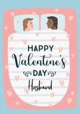 Cute Happy Valentines Day Card - Husband created by Geordies Love Gin