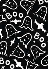 Cute Halloween Boo Ghost and Bats Card perfect for friend and kids. created by The Intended Space