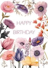 Floral Birthday Card For Significant Other - Happy Birthday created by DainaCrafts