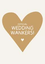 Funny 'Official Wedding Wankers' Wedding Card - Rude Wedding Card created by Puns and Needles