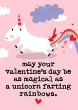Funny Unicorn Farting Valentine's Day Card for Him or Her created by Mrs Best Paper Co.