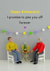 Cheeky Anniversary Card - Piss You Off forever - Promise created by Bold & Bright Cards