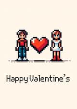 Cute Valentines Day Card - Retro Game created by Mark's Cards