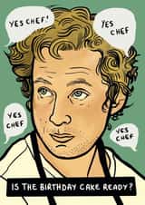 Illustrated Happy Birthday card - The Bear - Yes Chef! created by DEMON LOUD