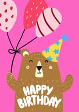 Cute Birthday Card - Party Bear created by Krafty Kitsune