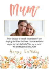 Personalised Photo Card created by MadeByLauraxx - Cute Mum Birthday Card Sentimental Mum Birthday Card Personalised Photo Card 45204