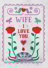 Pretty Anniversary card - for Wife created by Pencilface
