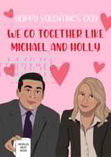 Cute Office Themed Valentines card - Michael & Holly created by Bethany Draws Things
