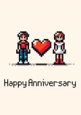 Cute Anniversary Card - Pixel Gaming created by Mark's Cards