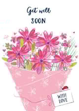 Pretty pink bouquet - Get Well Wishes created by Katie Phythian Design