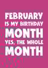 Funny happy birthday greeting card - February created by Naomi Park