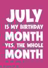 Funny happy birthday greeting card - July created by Naomi Park