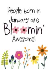 Cute floral happy birthday greeting card - flowers created by Naomi Park