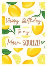 Happy Birthday to My Main Squeeze Lemon Birthday Card created by Little Greenhouse Greetings