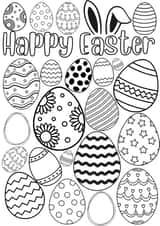 Happy Easter Card - Colouring In - Easter Eggs created by DoodleTwig