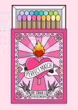 Cute Valentine’s Day or Anniversary Card - Rainbow Perfect Match Card created by Charlotte Trimm