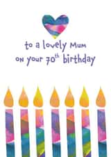 Beautiful Birthday Card For Mum - 70th Birthday - Candles created by size3art