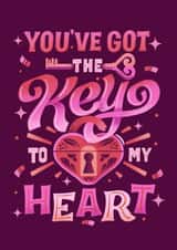 Pretty Valentines Card - You've Got The Key To My Heart created by The Inking Rose