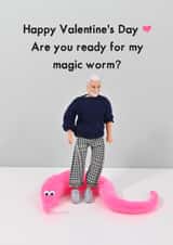 Funny Valentines Card - Magic worm created by Bold & Bright Cards