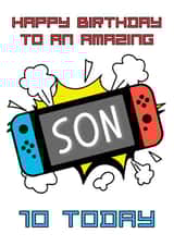 Gamer Birthday Card for Son aged 10 created by Rachel Elizabeth Designs